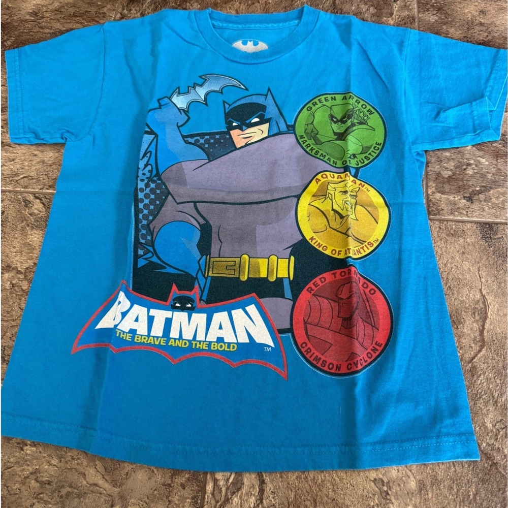 Kids Boys Batman The Brave and The Bold T‎ Shirt Blue Cotton Size L
